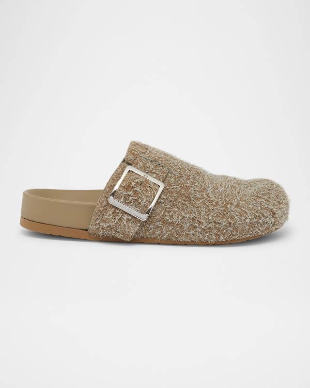 Ease Brushed Suede Buckle Mules